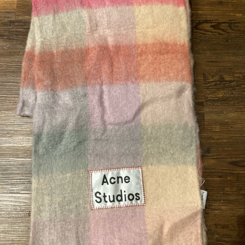 Acne Studios Multicolor Plaid Scarf - Picture 3 of 4
